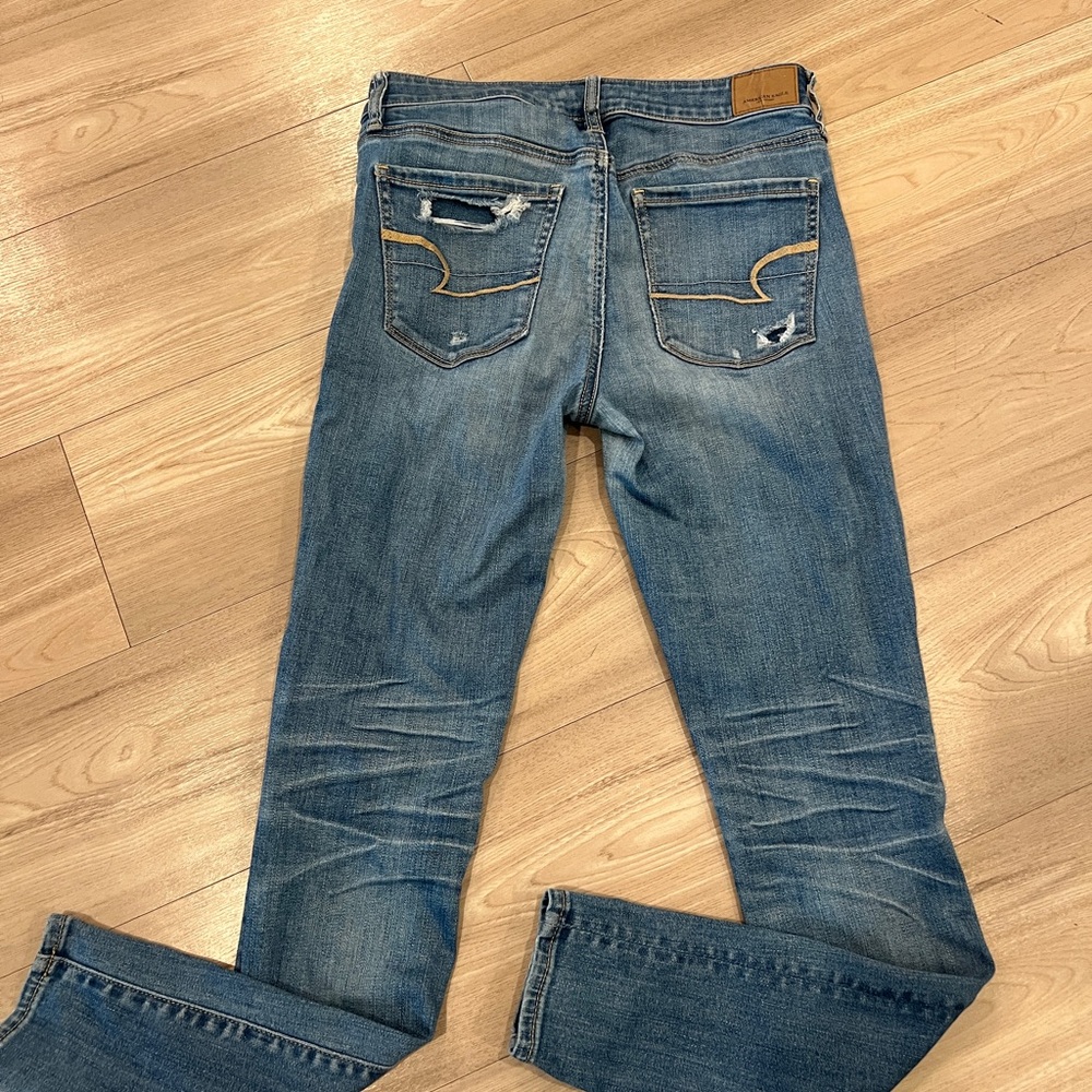 American Eagle Outfitters Ripped Skinny Jeans in Blue - Picture 4 of 7